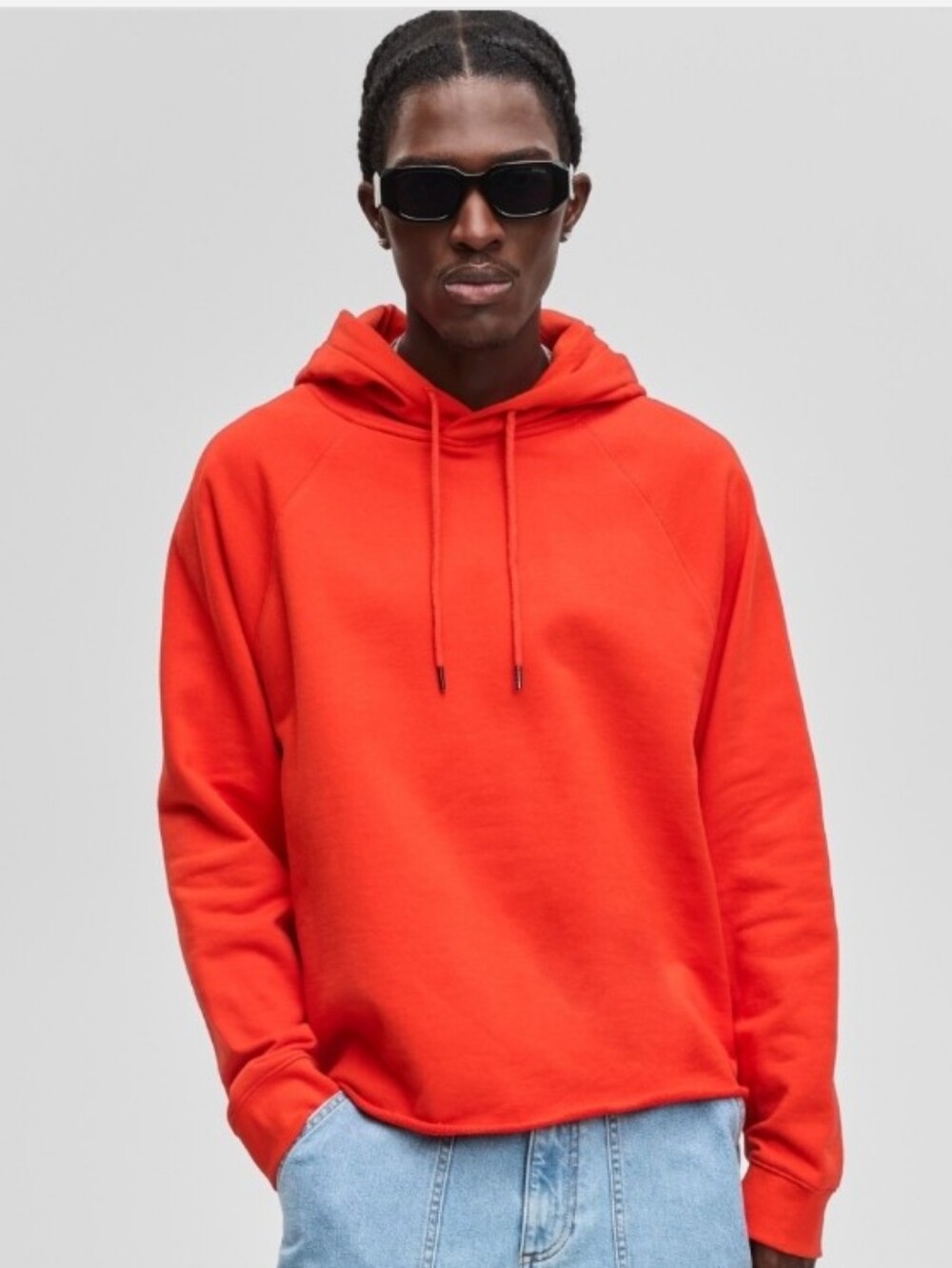 Mode of One Men's All Cotton French Terry Hoodie, Fiery Red. NWT
